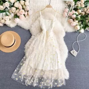 YuooMuoo 2025 Floral Mesh Dress - Spaghettiträger, Party, Vacation Style - Bild 1 von 29