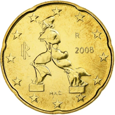 [#1047293] Italy, 20 Euro Cent, 2008, Rome, Brass, MS, KM:248 - Image 1 of 2