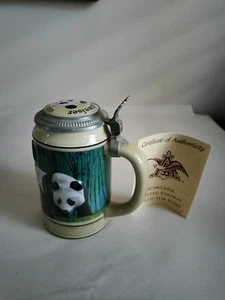 BUDWEISER ENDANGERD SPECIES SERIES CS173 GIANT PANDA 6 3/4" STEIN 1992 - Picture 1 of 7
