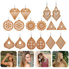  8 Pairs Wooden Geometric Earrings Fringe Tassel Chandelier Hanging