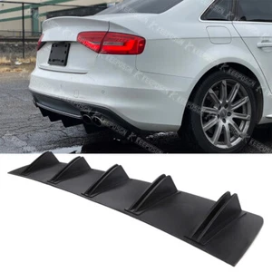 For Audi A3 A4 S3 S4 A5 Rear Diffuser 10 Fins Bumper Lip Splitter Spoiler Black - Picture 1 of 14