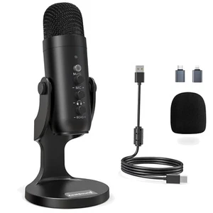USB Kondensatormikrofon für PC Handy PS4 PS5 Streaming Podcast Aufnahmen Retro - Bild 1 von 11