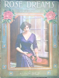 Rose Dreams Sheet Music Anthony Stasny J. R. Shannon Pretty Lady Art 1916 - Picture 1 of 3