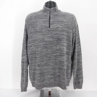 Via Europa Mens Knit 1/4 Zip Pullover Sweater Size Large Gray - Image 1 of 4