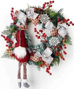 Christmas Wreath Gnome Winter Wreath 16” Indoor/Outdoor by Bemiowoo NWT - Picture 1 of 8