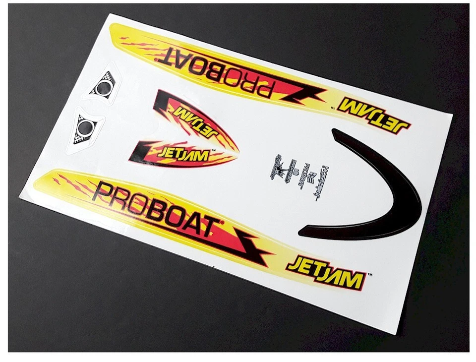 RC Pro Boat Jet Jam Orange / Yellow Logo Decal Sticker Sheet OEM Unused Uncut - Image 1 of 1