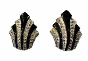 Pendientes de clip vintage Avon firmados SH joyería estrás esmalte * - Imagen 1 de 11