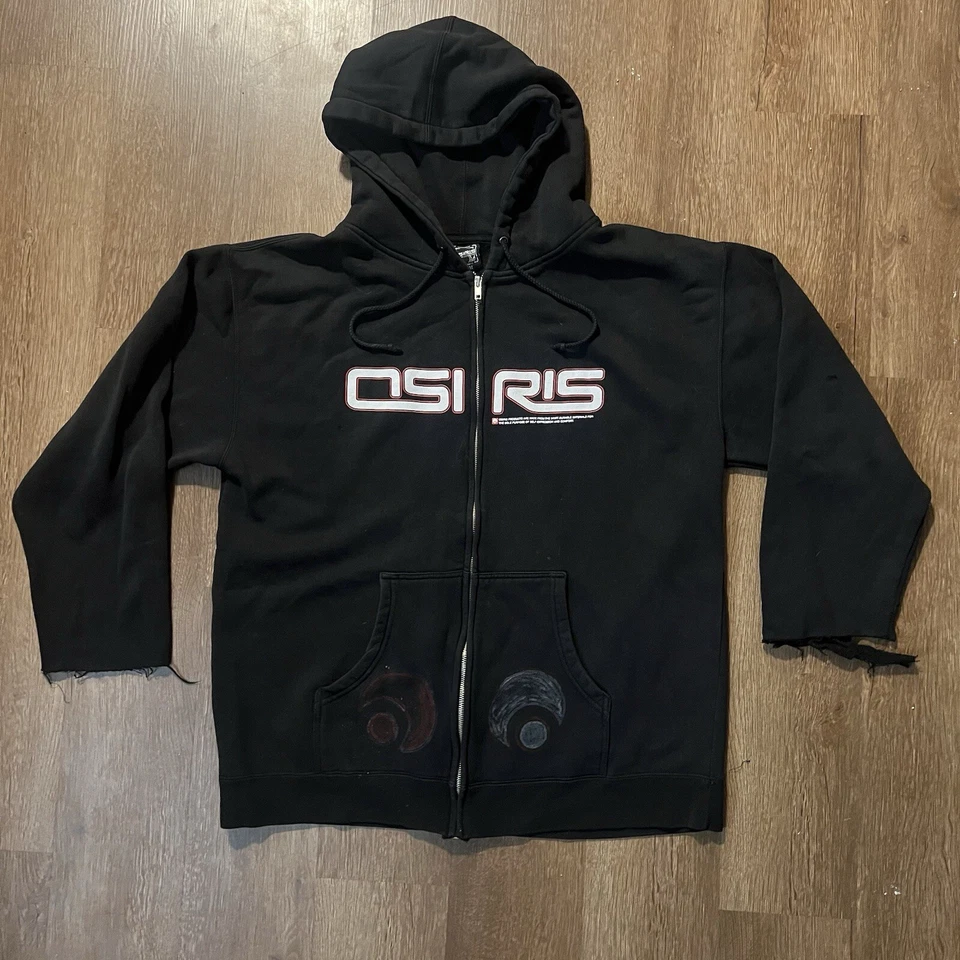 Sudadera con Capucha Osiris Skateboard Y2K Cremallera Completa '00-'01 Para Hombre Talla Grande De Colección Golpeada Foto 1 de 4