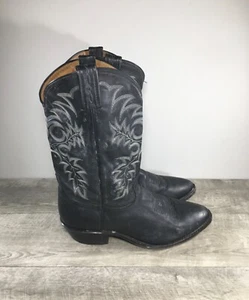 Tony Lama Mens 7900 Segar Black Leather Pull On Cowboy Western Boots Size 11 - Picture 1 of 10