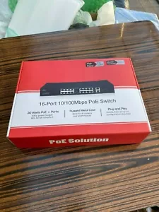 16 Port PoE Switch W/ 2 Gigabit Uplink Ports, POE Plus Up To 30W Per Port - Picture 1 of 4