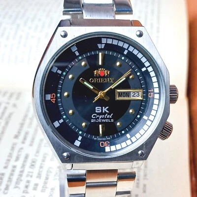 Reloj japonés vintage Orient SK Sea King cristal KD King Diver esfera negra reloj Foto 1 de 4