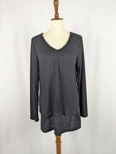 St. Johns Bay Black Waffle Knit Thermal Pullover Tunic Womens Sz Medium M NEW - Picture 1 of 7