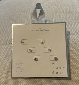 Juego de 3 aretes de circonitas cúbicas tono plata A New Day - Imagen 1 de 5