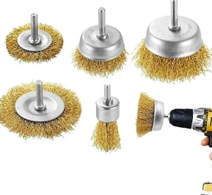 kit 5 Spazzole per trapano a filo Spazzola pulizia trapano gambo da 1/4 pollice - Foto 1 di 2