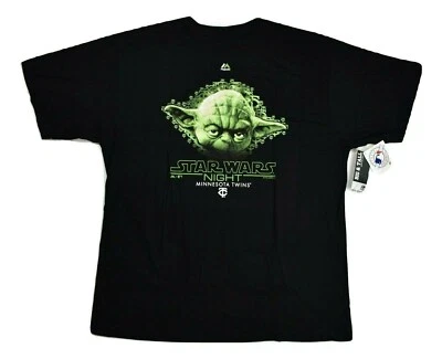 Majestic MLB Mens Big & Tall Minnesota Twins Star Wars Night Yoda Shirt New - Image 1 of 4