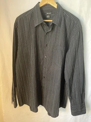 Camisa de Vestir Bruno Talla 2X Negra con Rayas Plateadas y Beige Foto 1 de 4