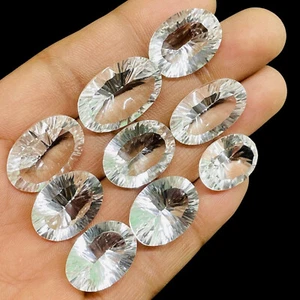9 Stck. Natürlicher Weißer Quarz 17,7-23,3 mm Oval Konkav Schliff Lustvolle Lose Edelsteine Posten - Bild 1 von 12