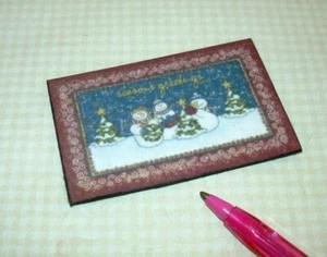 "Alfombrilla de puerta de bienvenida de bienvenida" de Navidad ""Season's Greetings"" en miniatura CASA DE MUÑECAS 1:12 - Imagen 1 de 1