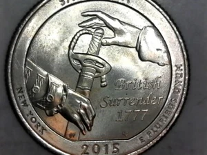 2015-P Saratoga America The Beautiful Washington Quarter US Mint UNC Roll - Picture 1 of 2