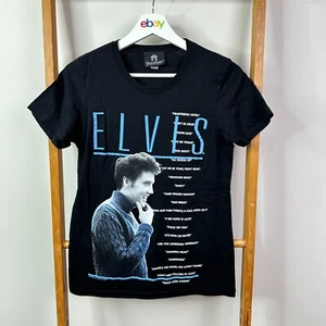 Elvis Presley Shirt Womens Small Graceland Short Sleeve Black Rock Roll - Picture 1 of 9