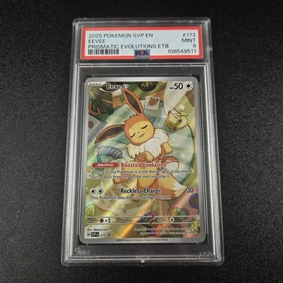 Pokémon TCG Eevee Prismatic Evolutions Promo Card PSA Graded MINT 9 - Image 1 of 4