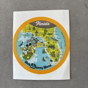 Vintage Walt Disney World Florida 1980’s Sticker Mickey, Donald & Goofy Balloon - Picture 1 of 2