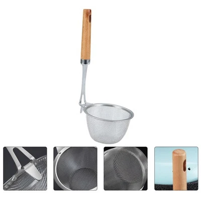  Mesh Skimmer Spoon Colander with Handle Noodle Boiling Basket Ladle Strainer - Image 1 of 4