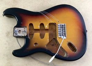 Lefty Vintage Fender Aged Relic Standard Strat Guitar Body Sunburst Semi Loaded - Picture 1 of 18