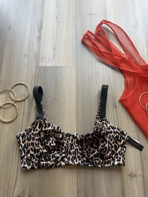 Victoria’s Secret Swim Leopard 34DD Push Up Top Bling Black Rhinestones Shine NW - Image 1 of 3