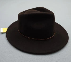 NUEVO Sombrero Fedora Eastwood Amarillo 108 Para Hombre Mediano Marrón 100% Lana Fieltro Hecho en EE. UU. - Imagen 1 de 12