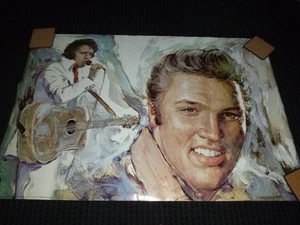 Vtg 1977 Elvis Presley Poster Printed in Scotland 36x25" Minerva - Picture 1 of 9