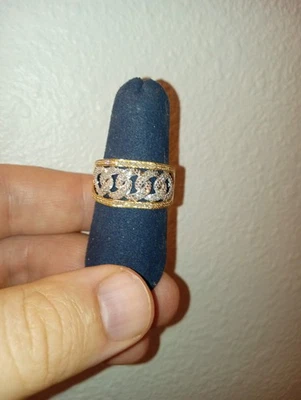 Impresionante anillo de eslabones de cadena de diamantes de 1/2 quilates de 2 tonos Zales para hombre RTV 1.669 $  Foto 1 de 4