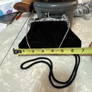 Kate Landry Burgundy Velvet Evening Bag Jeweled Clasp Small Elegant Purse - Picture 1 of 9