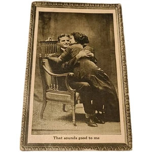 Antique Postcard That Sounds Good To Me Woman Sitting on a Man's Lap - Picture 1 of 2