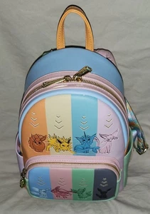 Exklusiver Loungefly Pokemon Eeveelution Retro Pastell Colorblock Mini Rucksack - Bild 1 von 7