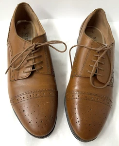 New! Next UK7 Eu41 US9 tan leather Oxford brogue ladies lace-up shoes - Picture 1 of 13
