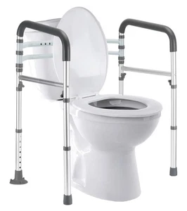 Rieles de seguridad para inodoro, marco de inodoro ajustable para ancianos, soporta 300 libras - Imagen 1 de 6