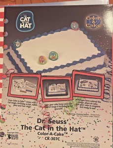Dr. Seuss' The cat in the Hat! Color a Cake! 2003 Insert Display Bakery Craft - Picture 1 of 4
