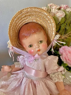 🌻Muñeca Patsy Ann de colección 1928 con trajes adicionales y 2 pollitos Gobel en una cesta.🌻 Foto 1 de 4