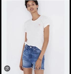 Madewell The Perfect pantaloncino jeans donna taglia 27 blu denim tagliato fuori NUOVO - Foto 1 di 10