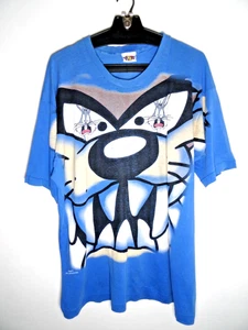 Vintage 90s Taz Bugs Bunny Looney Tunes T Shirt XXL Single Stitch Thrashed AOP - Picture 1 of 8
