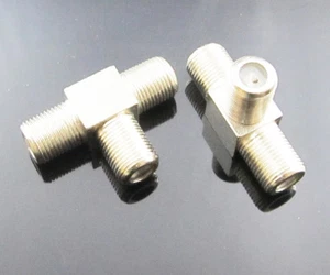 4pcs F type Triple 3 Female Jack F/F/F Adapter Connector T-Adapter - Picture 1 of 3