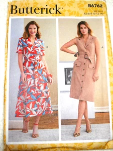 Butterick 6762 Dress with Button Front Misses Size 6-14 Sewing Pattern - Picture 1 of 2