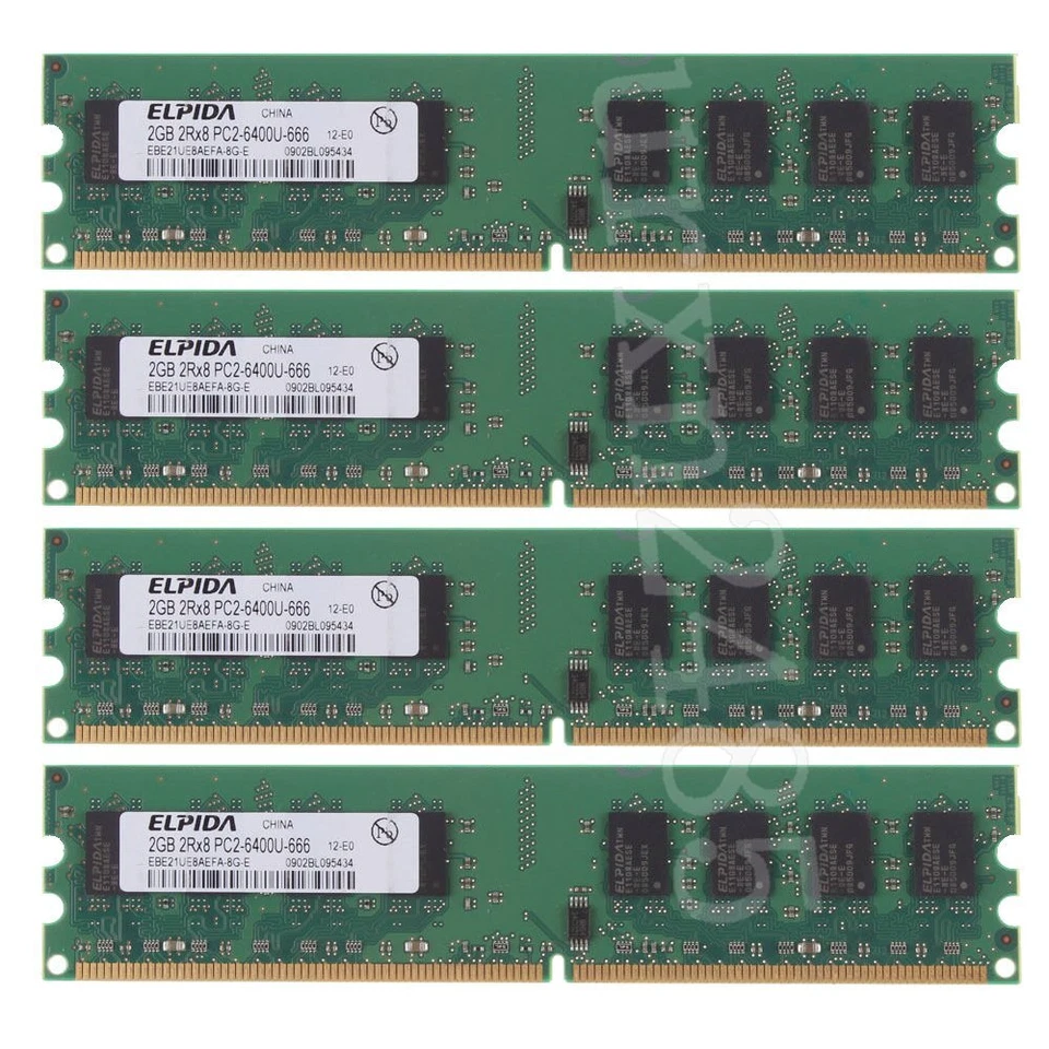 8GB 4x2GB PC2-6400U DDR2 800mhz RAM For Dell OptiPlex 755 760 960 XPS 410 420 AB - Image 1 of 3
