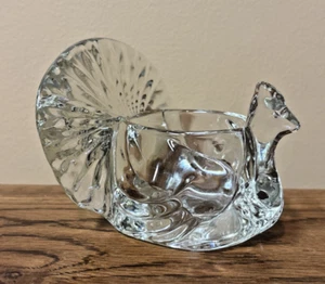 Vtg Avon 1979 Tealight Candle Holder Clear Glass Crystal Votive Turkey Peacock - Picture 1 of 8