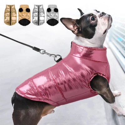 Small Dog Winter Coat Waterproof Pet Puppy Jacket Clothes Girl Boy Harness Vest - Image 1 of 4