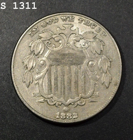 High Grade!! 1882 Shield Nickel "AU" Cover