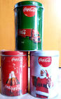 Set Barattoli In Latta Scatola Coca Cola Coke Natale Nuovi Incellofanati Vintage