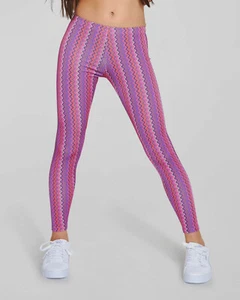 $58 Terez Kids Girl's Pink Zig Zag-Print Carrot Leggings Pants Size 4 - Picture 1 of 4