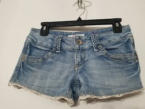 Candie's Womens Size 0 Short Shorts Daisy Duke Eyelet Trim Denim Sexy!RARE! - Picture 1 of 3